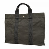 【6gd5315】エルメス トートバッグ エールラインMM キャンバス グレー シルバー金具【中古】メンズ レディース ユニセックス