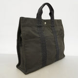 【6gd5315】エルメス トートバッグ エールラインMM キャンバス グレー シルバー金具【中古】メンズ レディース ユニセックス