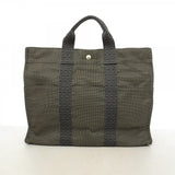 【6gd5315】エルメス トートバッグ エールラインMM キャンバス グレー シルバー金具【中古】メンズ レディース ユニセックス
