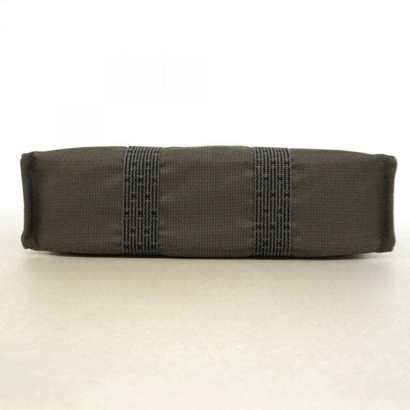 【6gd5315】エルメス トートバッグ エールラインMM キャンバス グレー シルバー金具【中古】メンズ レディース ユニセックス