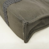 【6gd5315】エルメス トートバッグ エールラインMM キャンバス グレー シルバー金具【中古】メンズ レディース ユニセックス