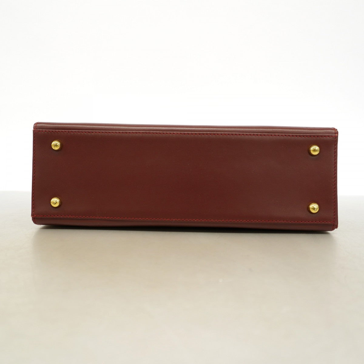 【6gd5316】カルティエ ハンドバッグ マスト レザー ボルドー ゴールド金具【中古】レディース