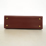 【6gd5316】カルティエ ハンドバッグ マスト レザー ボルドー ゴールド金具【中古】レディース