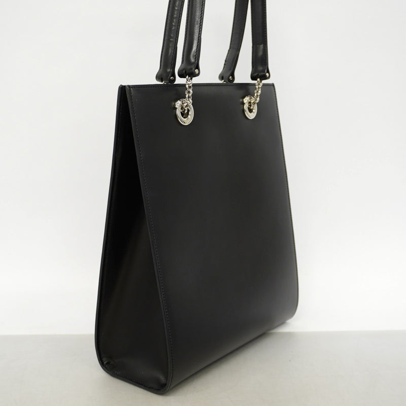 【6gd5317】カルティエ ショルダーバッグ パンテール レザー ブラック シルバー金具【中古】レディース