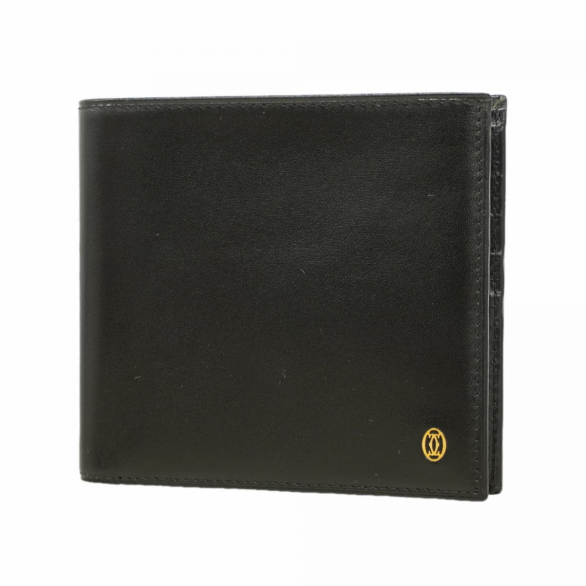 【6gd5318】カルティエ 財布 マスト レザー ブラック ゴールド金具【中古】メンズ