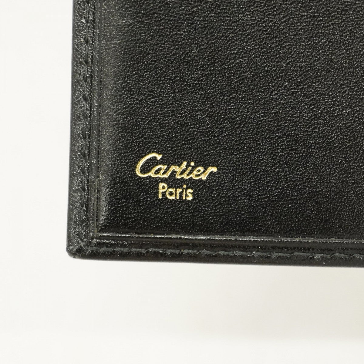 【6gd5318】カルティエ 財布 マスト レザー ブラック ゴールド金具【中古】メンズ