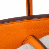 【6gd5323】エルメス ハンドバッグ バーキン30 トゴ オレンジ シルバー金具 □G刻印【中古】レディース