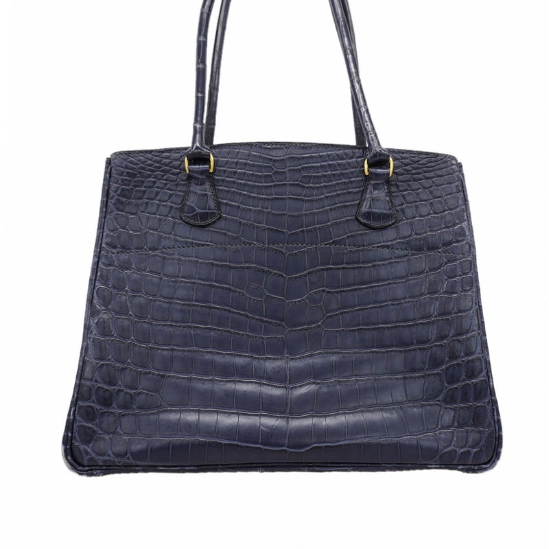 【6gd5324】エルメス トートバッグ LAトート ニロティカスマット ブルーアビス ゴールド金具 □F刻印【中古】レディース