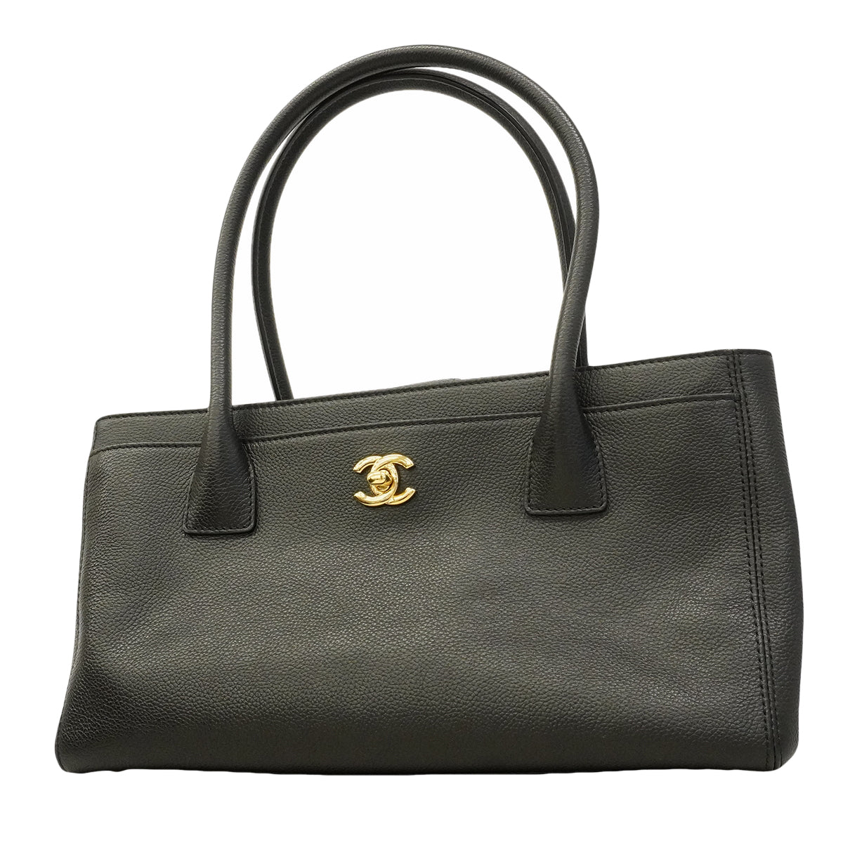 【6gd5325】シャネル トートバッグ エグゼクティブ レザー ブラック ゴールド金具【中古】レディース