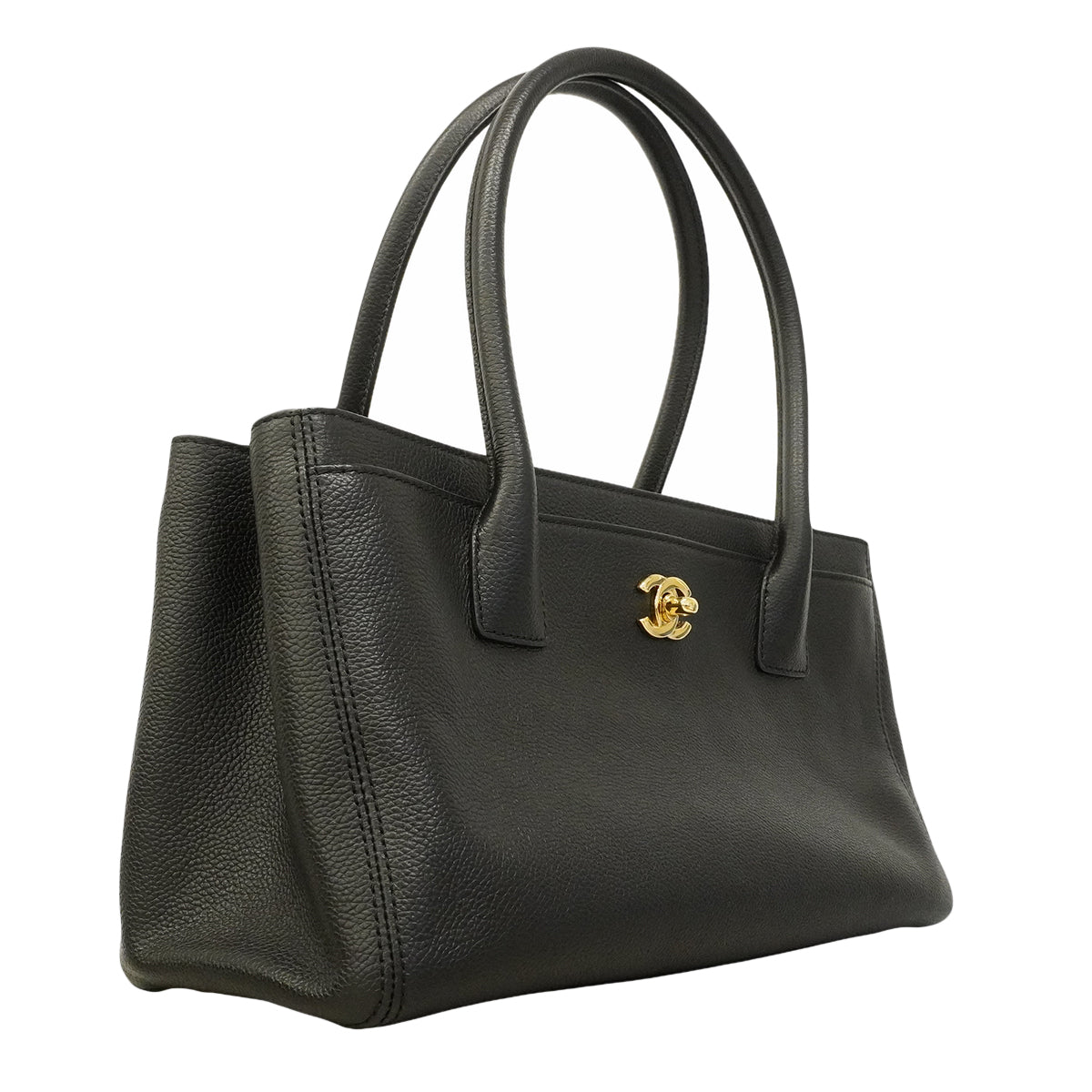 【6gd5325】シャネル トートバッグ エグゼクティブ レザー ブラック ゴールド金具【中古】レディース