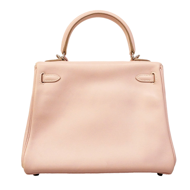 【6gd5326】エルメス ハンドバッグ ケリー25 スイフト ローズトラジェ シルバー金具 □L刻印 2wayバッグ【中古】レディース