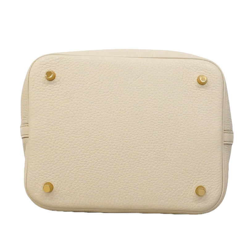 【6gd5327】エルメス ハンドバッグ ピコタンロックMM トリヨンクレマンス ベトン ゴールド金具 C刻印【中古】レディース