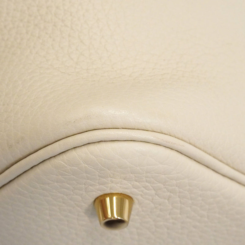 【6gd5327】エルメス ハンドバッグ ピコタンロックMM トリヨンクレマンス ベトン ゴールド金具 C刻印【中古】レディース