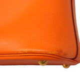 【6gd5328】エルメス ハンドバッグ ボリード35 スイフト オレンジ ゴールド金具 □B刻印 2wayバッグ【中古】レディース