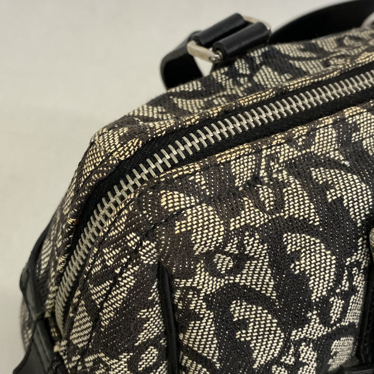 【6gd5329】クリスチャンディオール ハンドバッグ トロッター キャンバス ブラック シルバー金具【中古】レディース