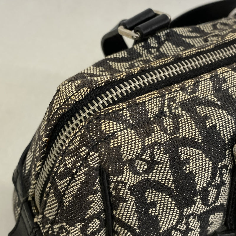 【6gd5329】クリスチャンディオール ハンドバッグ トロッター キャンバス ブラック シルバー金具【中古】レディース
