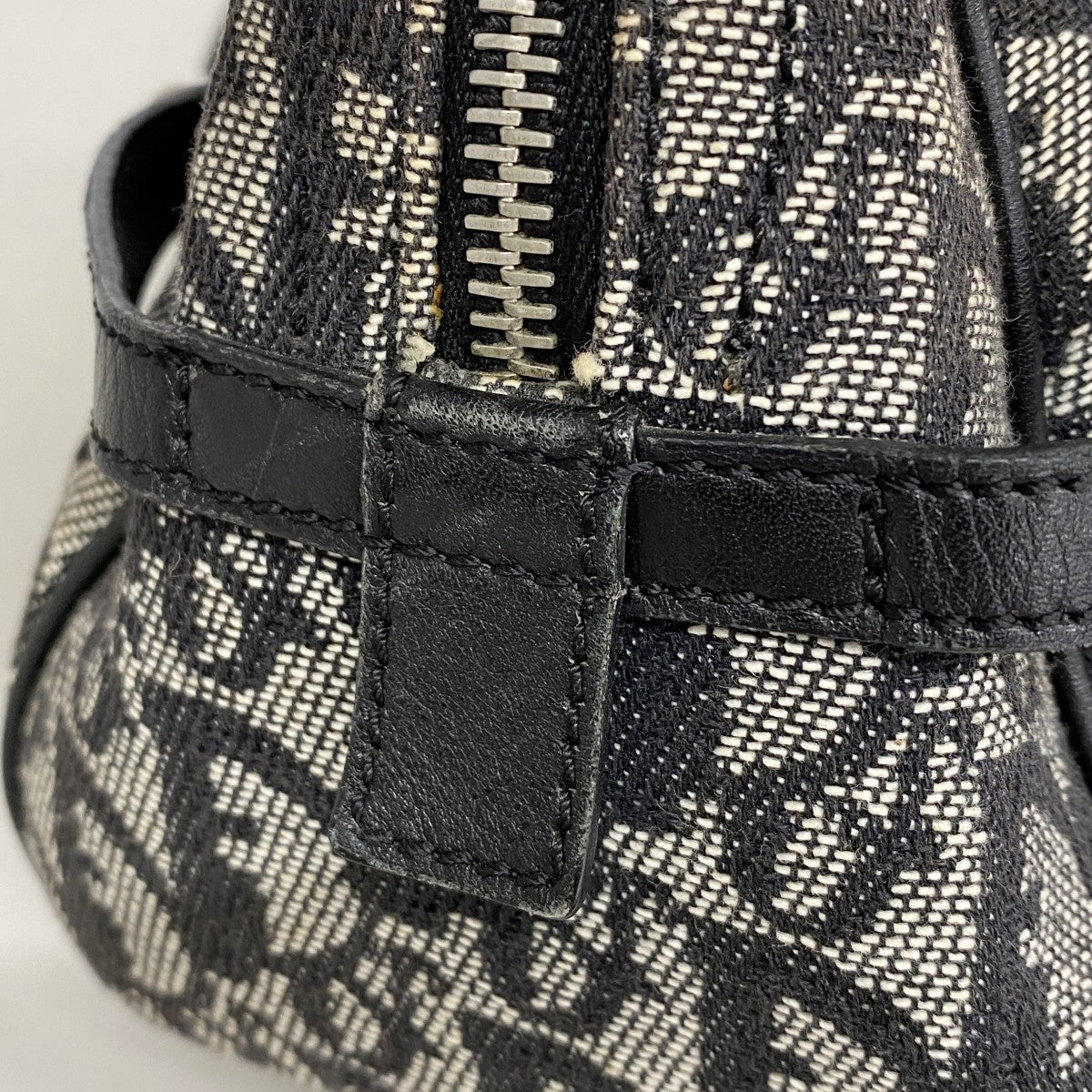 【6gd5329】クリスチャンディオール ハンドバッグ トロッター キャンバス ブラック シルバー金具【中古】レディース