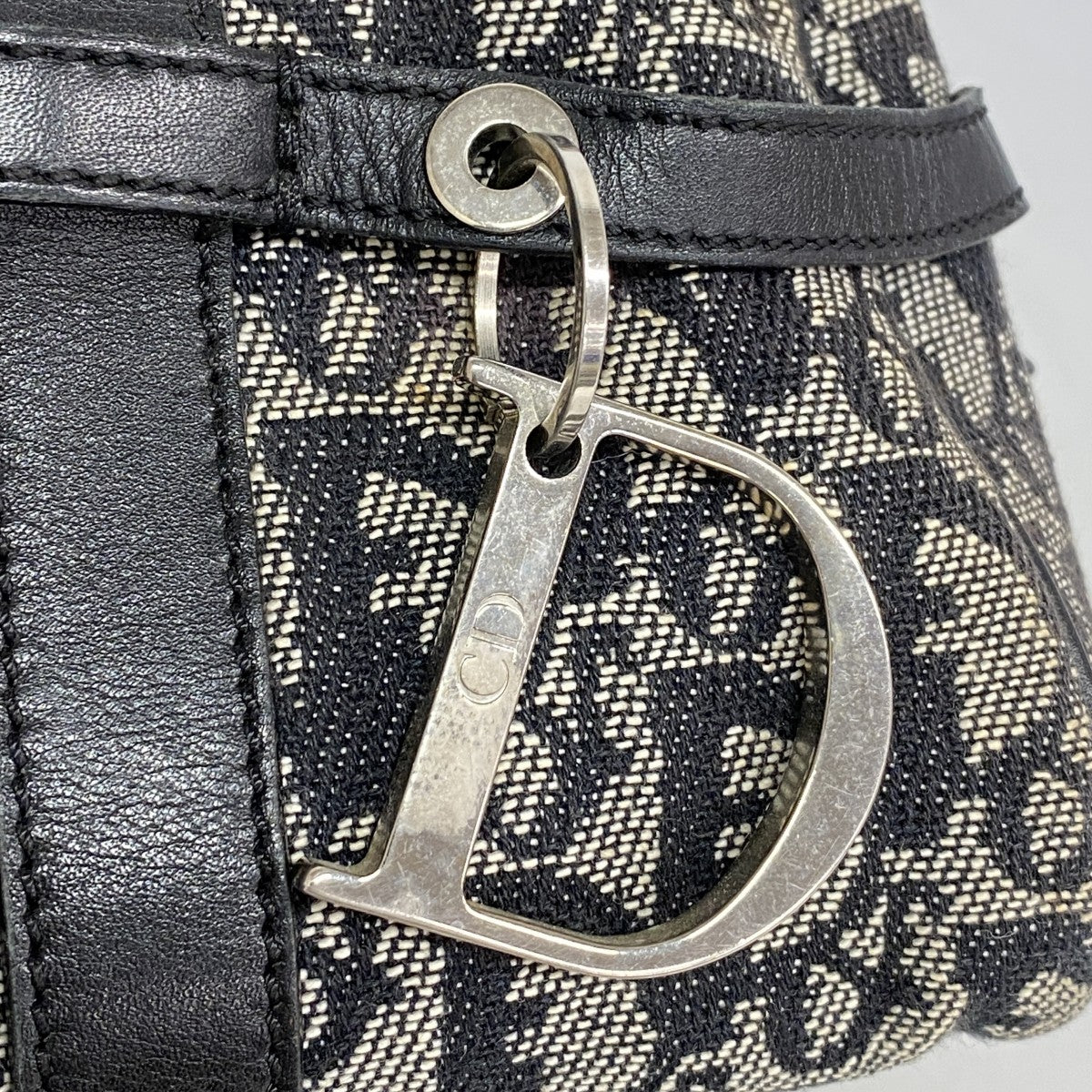 【6gd5329】クリスチャンディオール ハンドバッグ トロッター キャンバス ブラック シルバー金具【中古】レディース