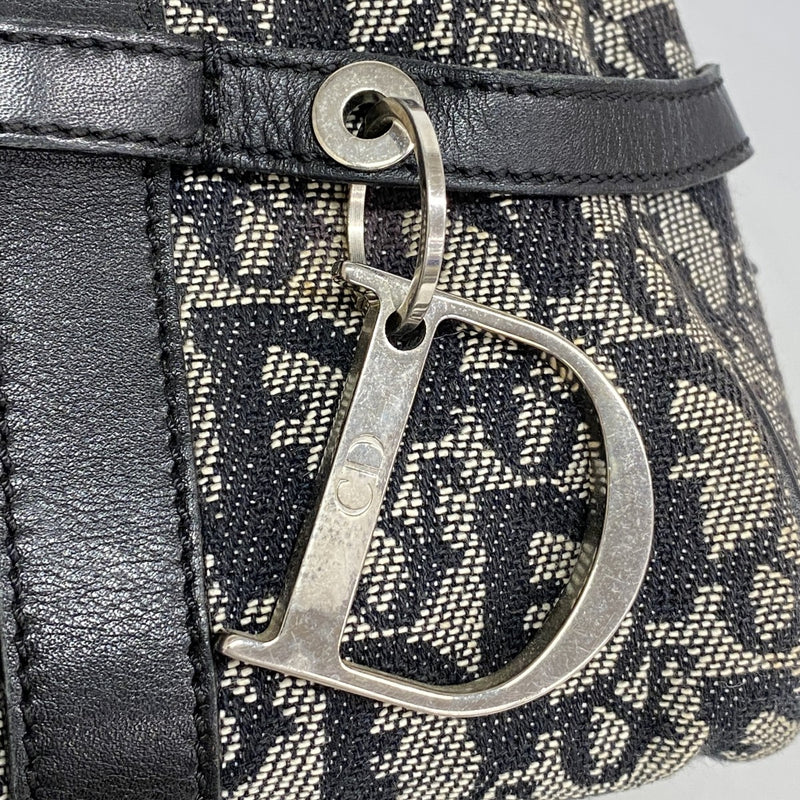【6gd5329】クリスチャンディオール ハンドバッグ トロッター キャンバス ブラック シルバー金具【中古】レディース