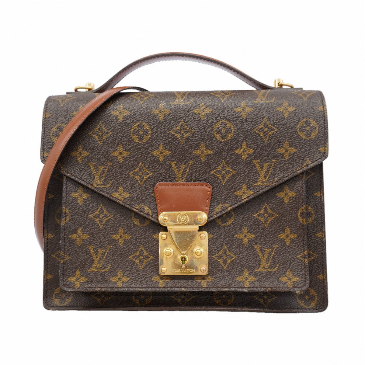 【6gd5341】ルイヴィトン ハンドバッグ モノグラム モンソー28 M51185 ブラウン 2wayバッグ【中古】レディース