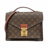【6gd5341】ルイヴィトン ハンドバッグ モノグラム モンソー28 M51185 ブラウン 2wayバッグ【中古】レディース