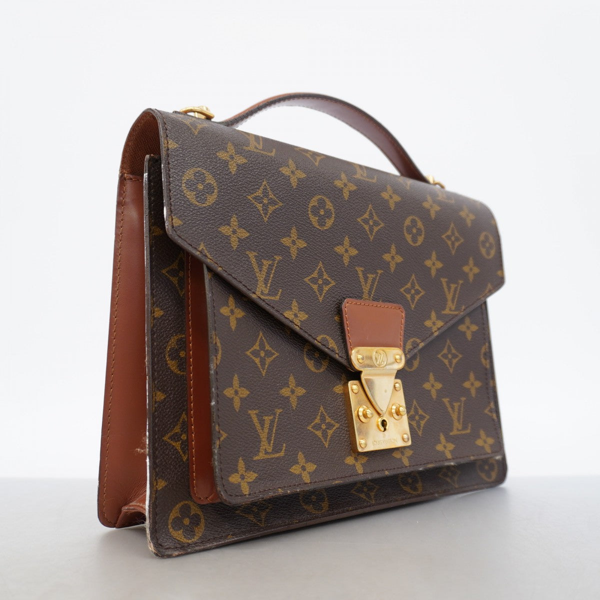 【6gd5341】ルイヴィトン ハンドバッグ モノグラム モンソー28 M51185 ブラウン 2wayバッグ【中古】レディース