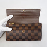 【6gd5347】ルイヴィトン 長財布 ダミエ ポルトフォイユサラ N61734 エベヌ【中古】レディース