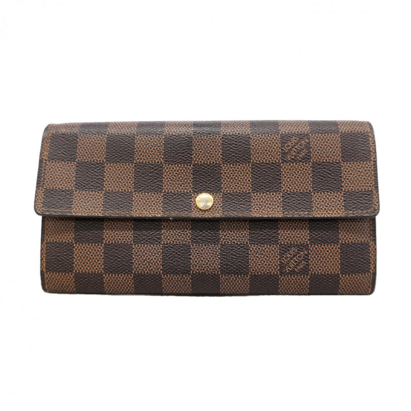 【6gd5347】ルイヴィトン 長財布 ダミエ ポルトフォイユサラ N61734 エベヌ【中古】レディース