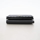 【6gd5350】フェンディ 三つ折り財布 セレリア レザー ブラック シルバー金具【中古】レディース