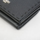 【6gd5350】フェンディ 三つ折り財布 セレリア レザー ブラック シルバー金具【中古】レディース