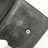 【6gd5351-k】シャネル 財布 キャビアスキン ブラック ゴールド金具【中古】レディース