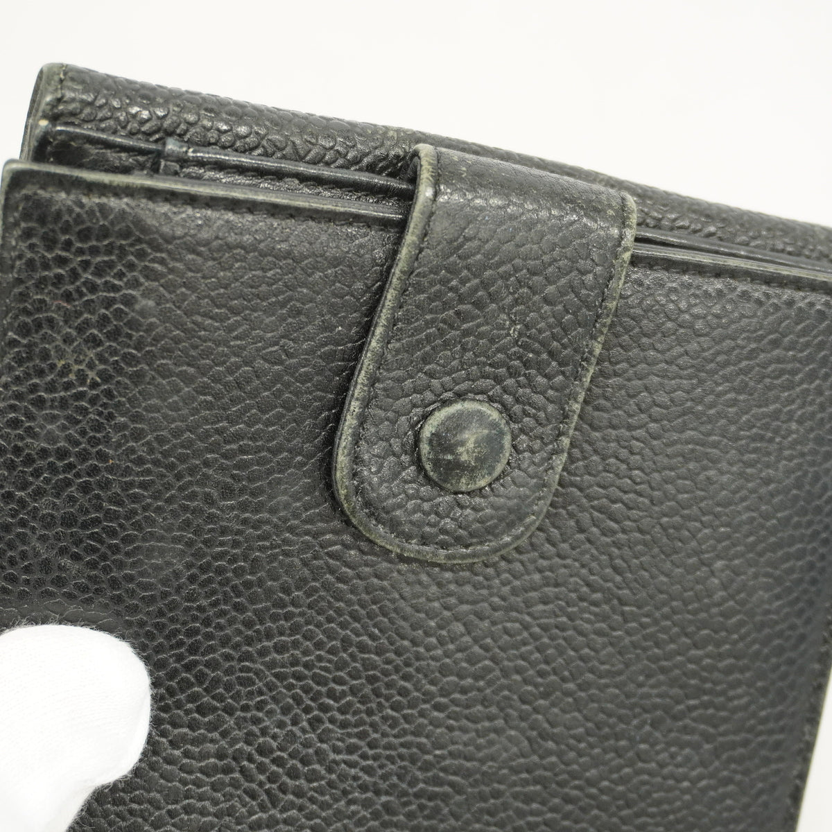 【6gd5351-k】シャネル 財布 キャビアスキン ブラック ゴールド金具【中古】レディース
