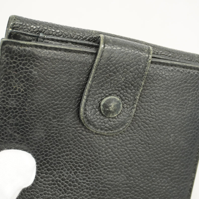 【6gd5351-k】シャネル 財布 キャビアスキン ブラック ゴールド金具【中古】レディース