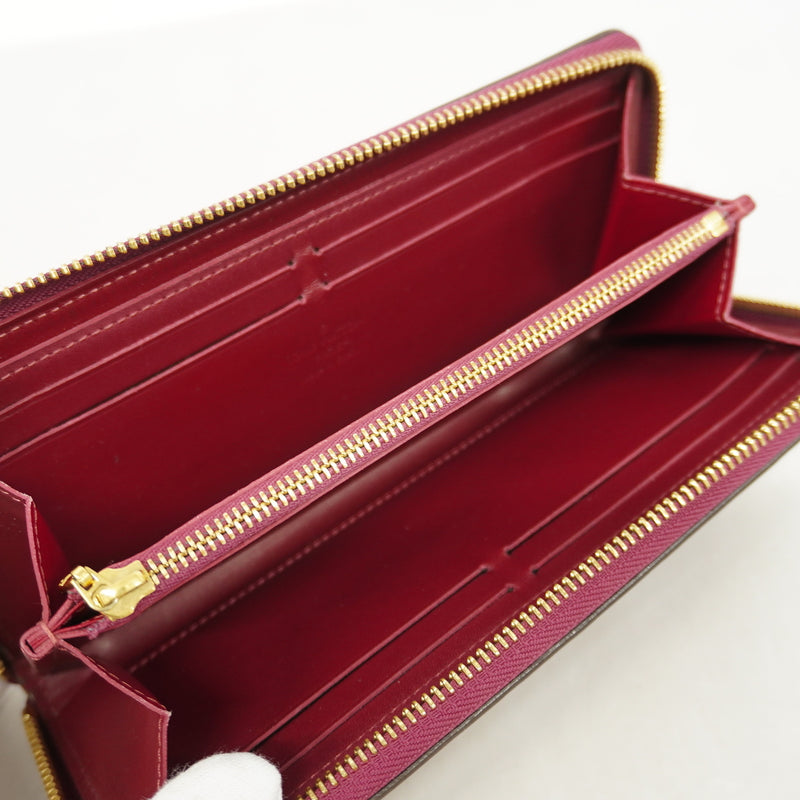【6gd5354-k】ルイヴィトン 長財布 ヴェルニ ポルトフォイユクレマンス M90972 マゼンタ【中古】レディース