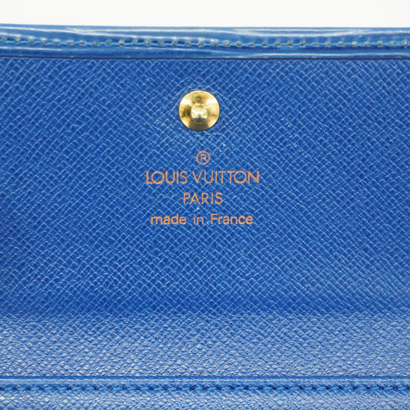 【6gd5357-k】ルイヴィトン 三つ折り財布 エピ ポルトモネビエカルトクレディ M63485 トレドブルー【中古】メンズ