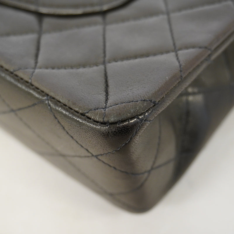 【6ge5379】シャネル ショルダーバッグ マトラッセ Wフラップ Wチェーン ラムスキン ブラック ゴールド金具【中古】レディース