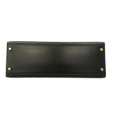 【6ge5417-h】エルメス ハンドバッグ ケリー32 ボックスカーフ ブラック ゴールド金具 〇W刻印 2wayバッグ【中古】レディース