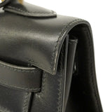 【6ge5417-h】エルメス ハンドバッグ ケリー32 ボックスカーフ ブラック ゴールド金具 〇W刻印 2wayバッグ【中古】レディース