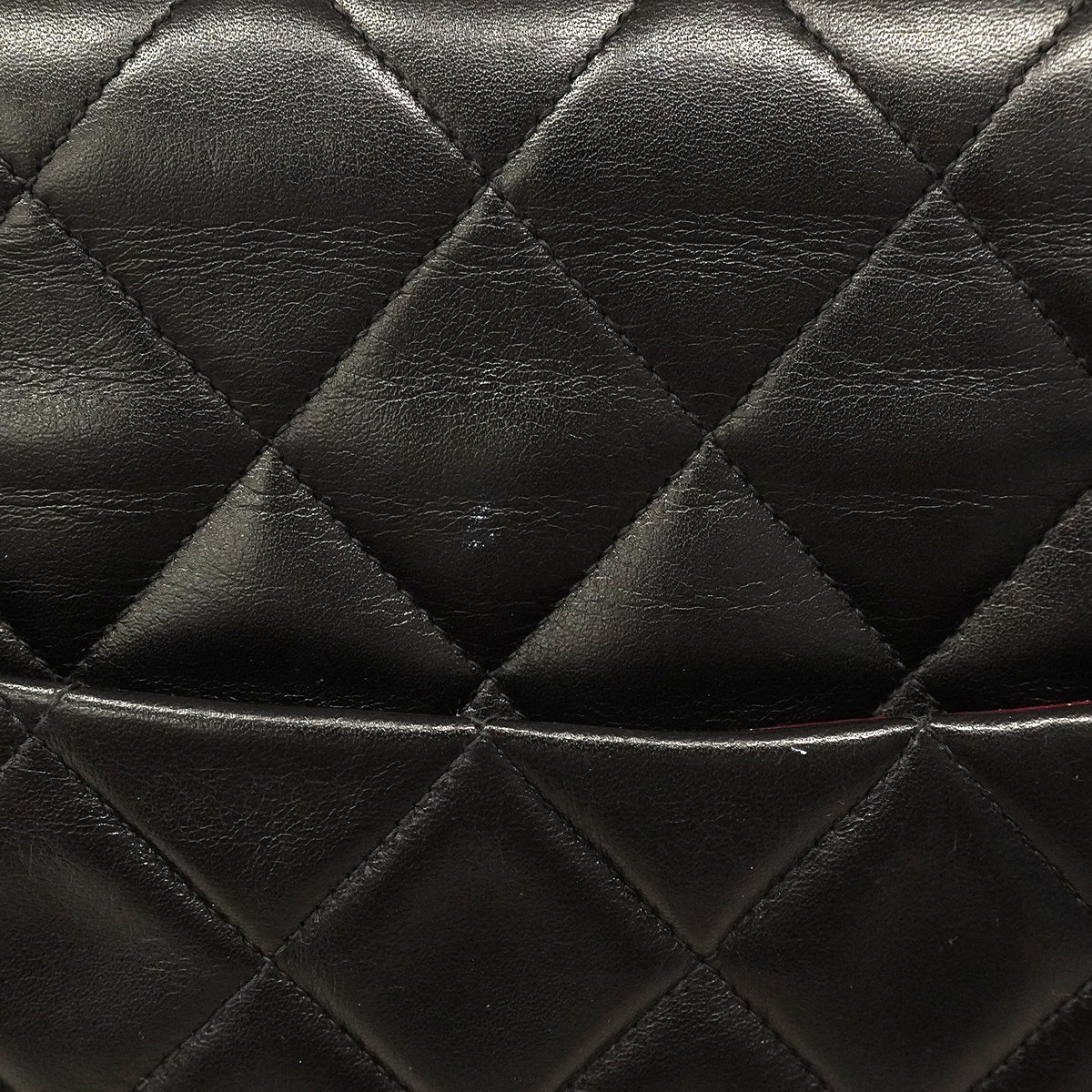 【6ge5419】シャネル ショルダーバッグ デカマトラッセ Wチェーン ラムスキン ブラック ゴールド金具【中古】レディース