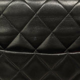 【6ge5419】シャネル ショルダーバッグ デカマトラッセ Wチェーン ラムスキン ブラック ゴールド金具【中古】レディース
