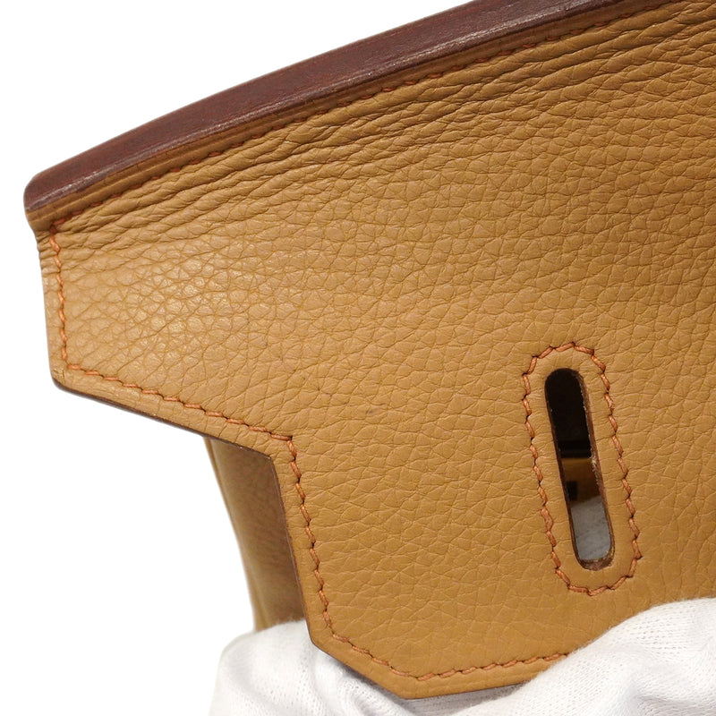 【6ge5423-h】エルメス ハンドバッグ バーキン35 トゴ タバックキャメル ゴールド金具 □G刻印【中古】レディース