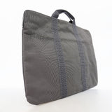 【6ge5425-k】エルメス ブリーフケース エールラインフラットビッグ ナイロン グレー シルバー金具【中古】メンズ レディース ユニセックス