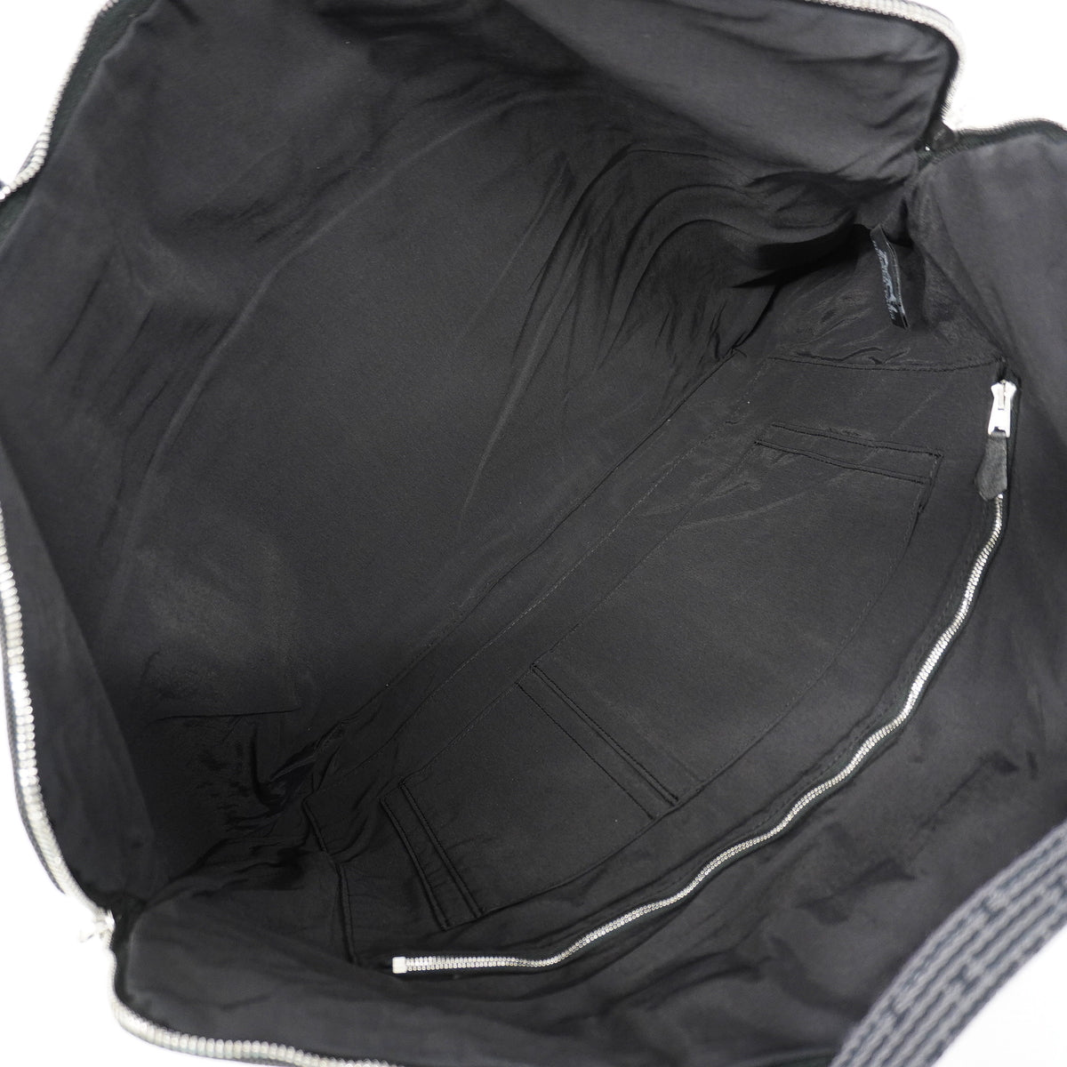 【6ge5425-k】エルメス ブリーフケース エールラインフラットビッグ ナイロン グレー シルバー金具【中古】メンズ レディース ユニセックス