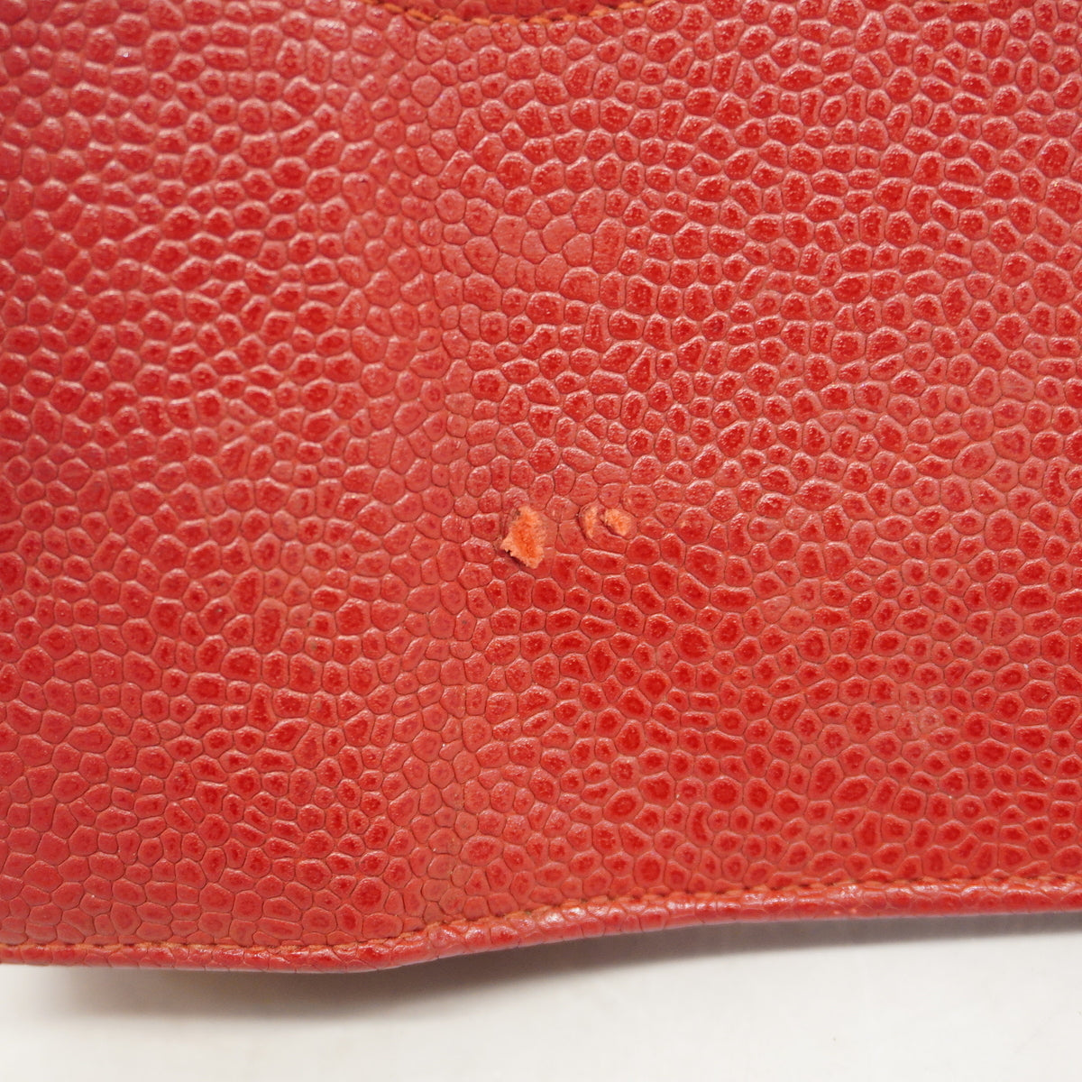 【6ge5443-k】シャネル 手帳カバー キャビアスキン レッド ゴールド金具【中古】レディース