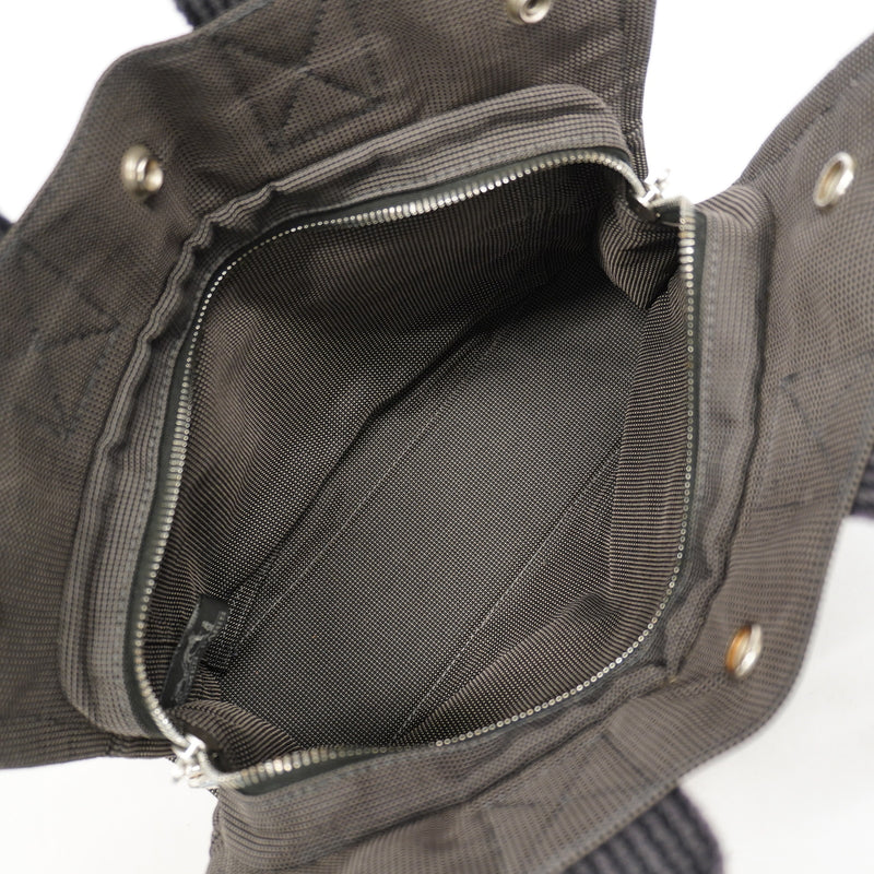 【6ge5444-k】エルメス ハンドバッグ エールラインPM ナイロン グレー シルバー金具【中古】メンズ レディース ユニセックス