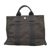 【6ge5444-k】エルメス ハンドバッグ エールラインPM ナイロン グレー シルバー金具【中古】メンズ レディース ユニセックス