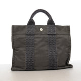 【6ge5444-k】エルメス ハンドバッグ エールラインPM ナイロン グレー シルバー金具【中古】メンズ レディース ユニセックス
