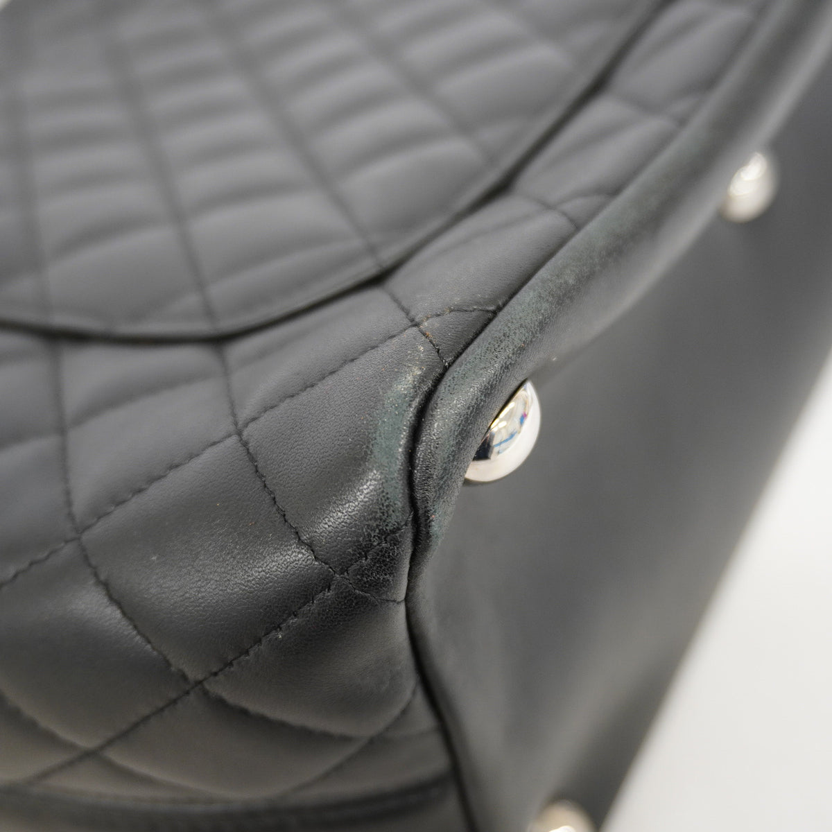 【6ge5445-k】シャネル トートバッグ カンボン ラムスキン ブラック シルバー金具【中古】レディース