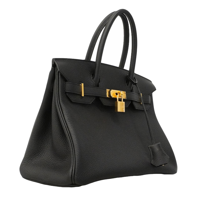 【6ge5464】エルメス ハンドバッグ バーキン30 トゴ ブラック ゴールド金具 G刻印【中古】レディース