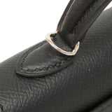 【6ge5465】エルメス ハンドバッグ ミニケリー2 ヴォーエプソン ブラック シルバー金具 G刻印 2wayバッグ【中古】レディース